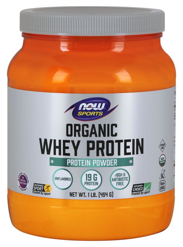 NOW Whey Protein, Organic 1 lb - High-quality Protein by NOW at BariatricPal Store