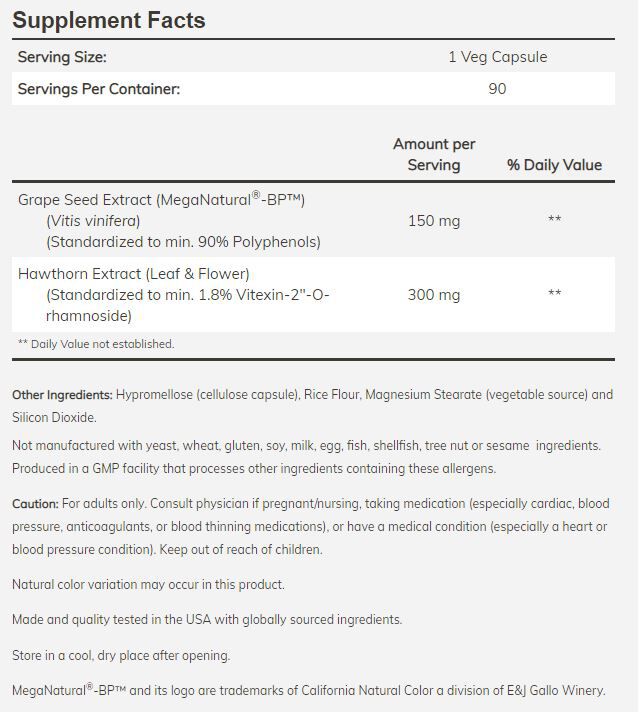 NOW Blood Pressure Health 90 veg capsules - High-quality Gluten Free by NOW at BariatricPal Store