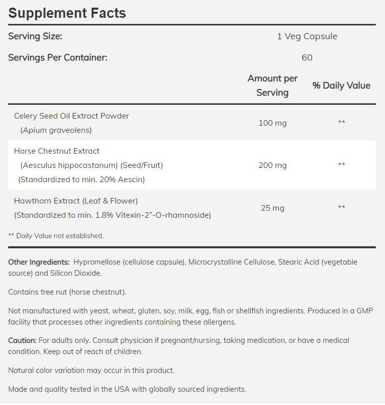 NOW Celery Seed Extract 60 veg capsules - High-quality Gluten Free by NOW at BariatricPal Store