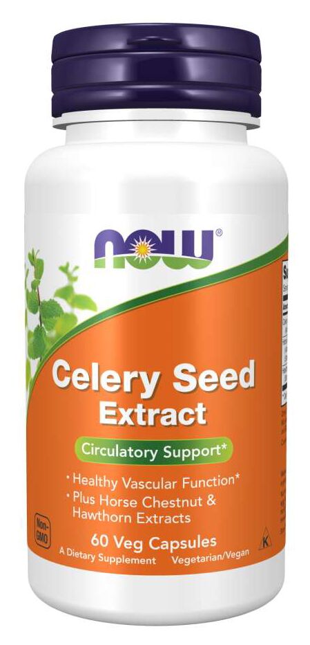NOW Celery Seed Extract 60 veg capsules - High-quality Gluten Free by NOW at BariatricPal Store