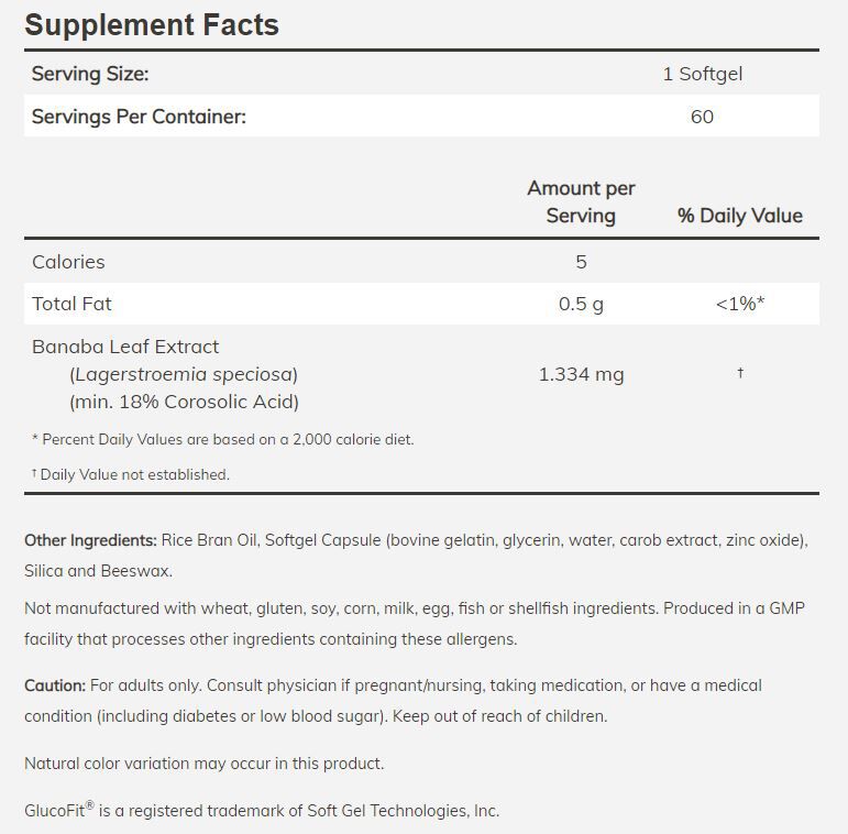 NOW GlucoFit 60 softgels - High-quality Herbs by NOW at BariatricPal Store