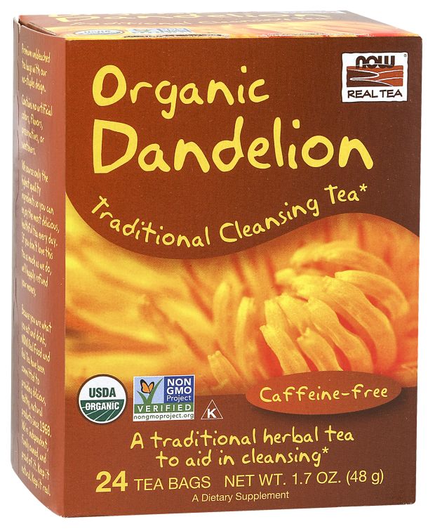 NOW Dandelion Cleansing Herbal Tea 24 bags - High-quality Detoxification/Cleansing by NOW at BariatricPal Store
