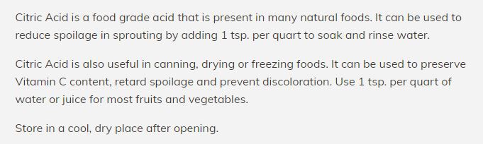 NOW Citric Acid 4 oz. - High-quality Flavorings by NOW at BariatricPal Store