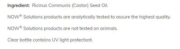 NOW Castor Oil 16 fl oz. - High-quality Oils/EFAs by NOW at BariatricPal Store