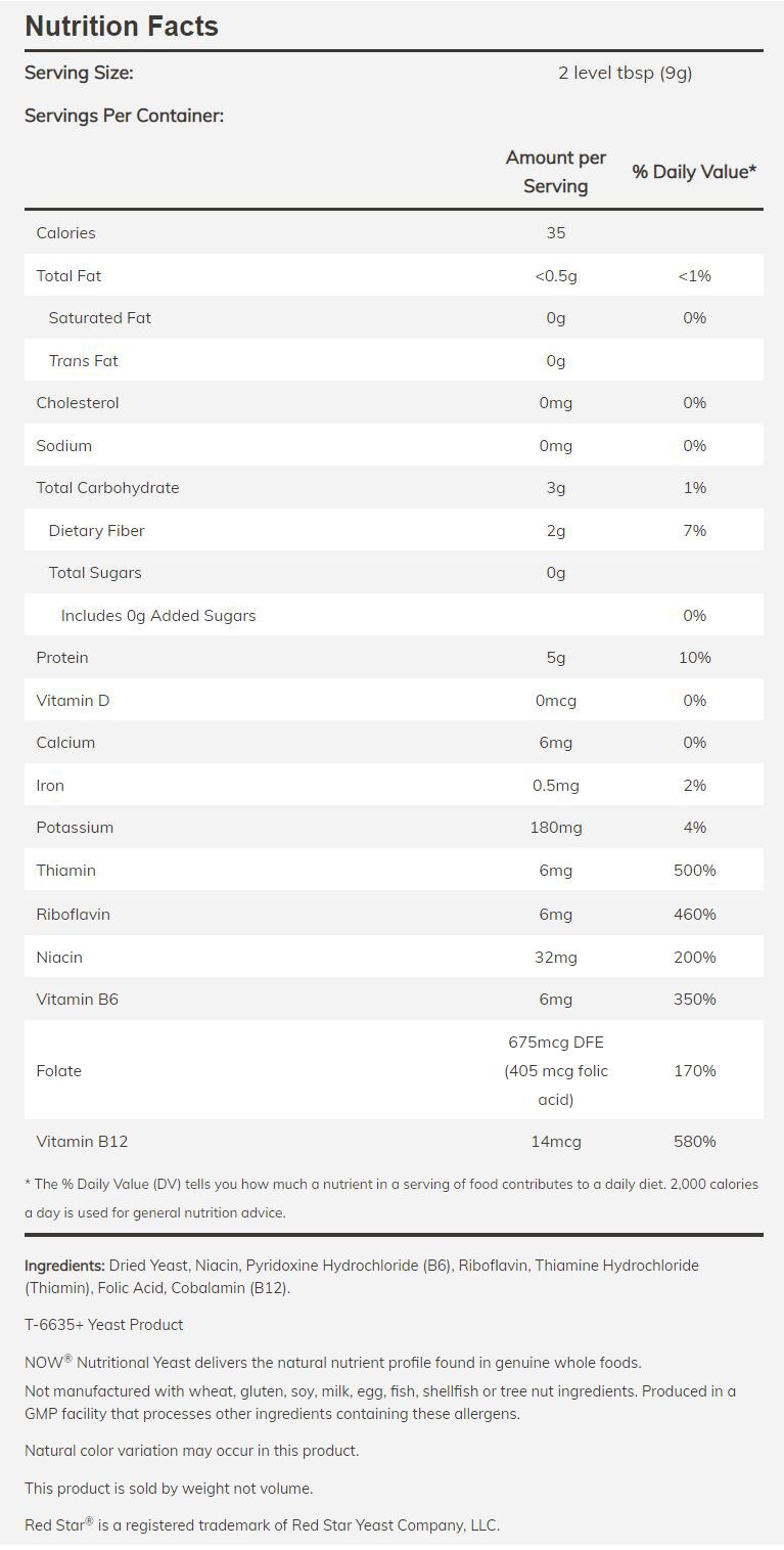 NOW Nutritional Yeast Flakes 10 oz. - High-quality Green Foods/Super Foods by NOW at BariatricPal Store