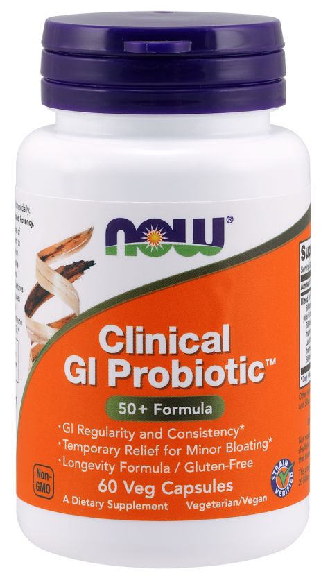 NOW Clinical GI Probiotic 60 veg capsules - High-quality Digestion by NOW at BariatricPal Store