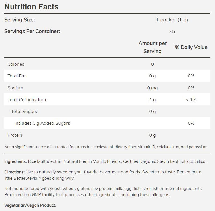 #Flavor_French Vanilla, 75 packets