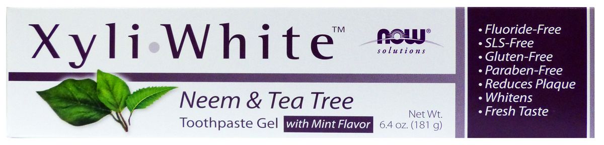 NOW XyliWhite Neem & Tea Tree Toothpaste Gel 6.4 oz. - High-quality Beauty and Personal Care by NOW at 