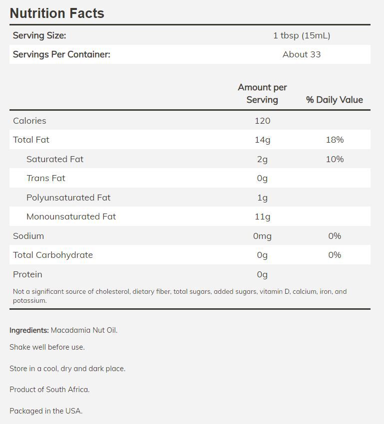 NOW Ellyndale Foods Macadamia Nut Oil 16.9 fl oz. - High-quality Oils/EFAs by NOW at BariatricPal Store