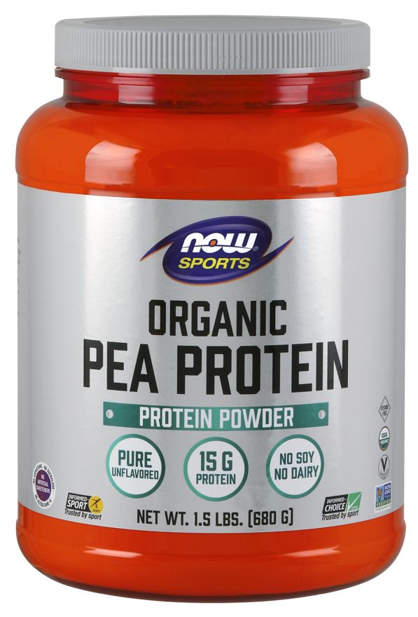 NOW Pea Protein, Organic 1.5 lb. - High-quality Protein by NOW at BariatricPal Store