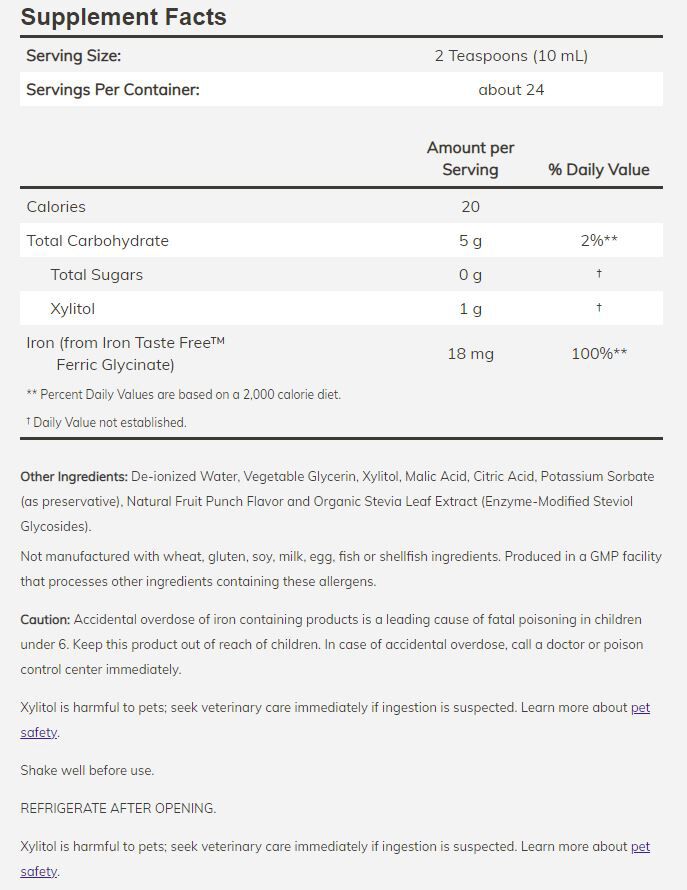 NOW Iron Liquid 8 fl oz - High-quality Gluten Free by NOW at BariatricPal Store