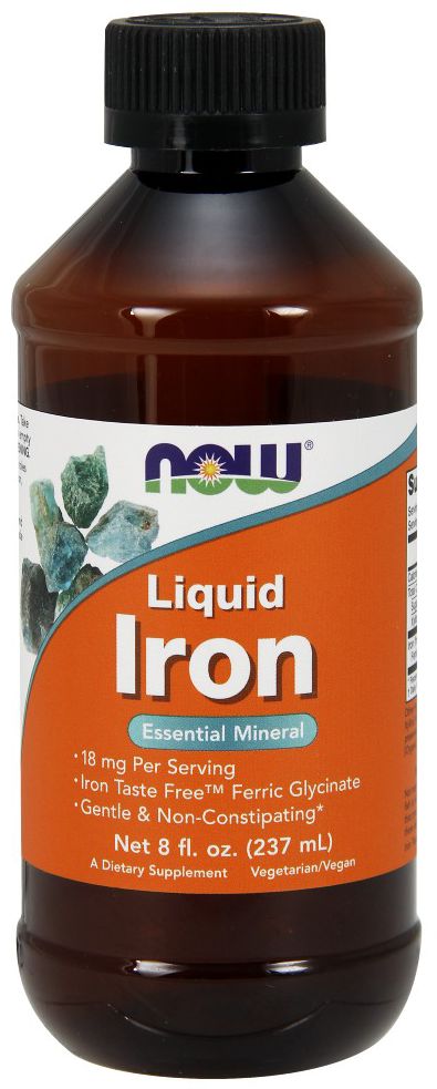 NOW Iron Liquid 8 fl oz - High-quality Gluten Free by NOW at BariatricPal Store