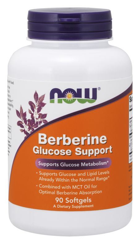 NOW Berberine Glucose Support 90 softgels - High-quality Gluten Free by NOW at BariatricPal Store
