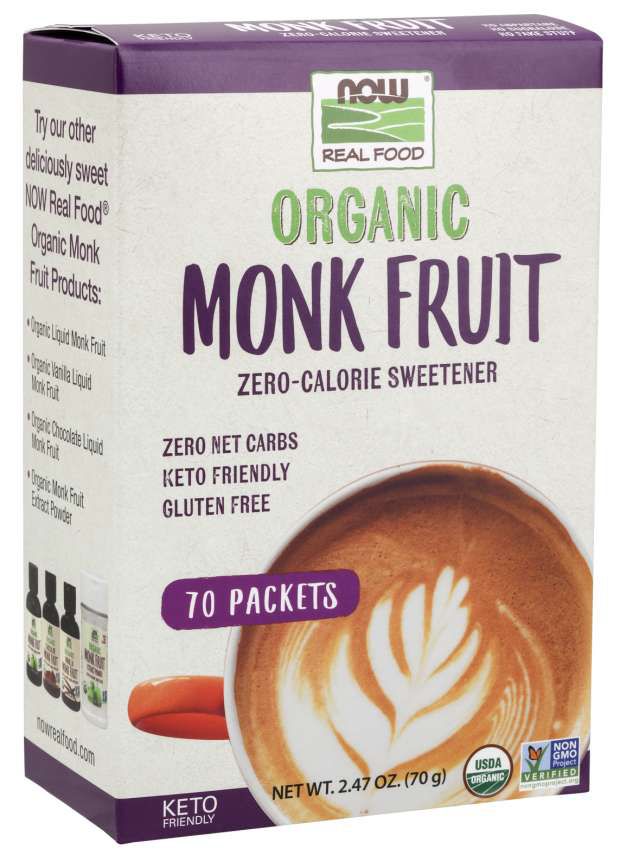 NOW Monk Fruit Packets, Organic 70 packets - High-quality Gluten Free by NOW at BariatricPal Store