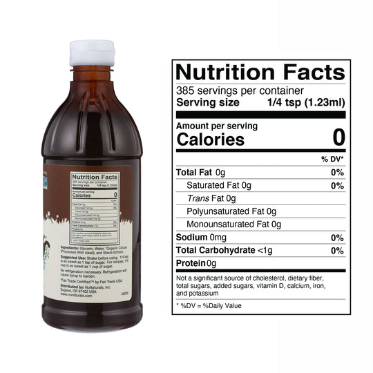 NuNaturals NuStevia Cocoa Syrup 16 fl oz. - High-quality Gluten Free by NuNaturals at 