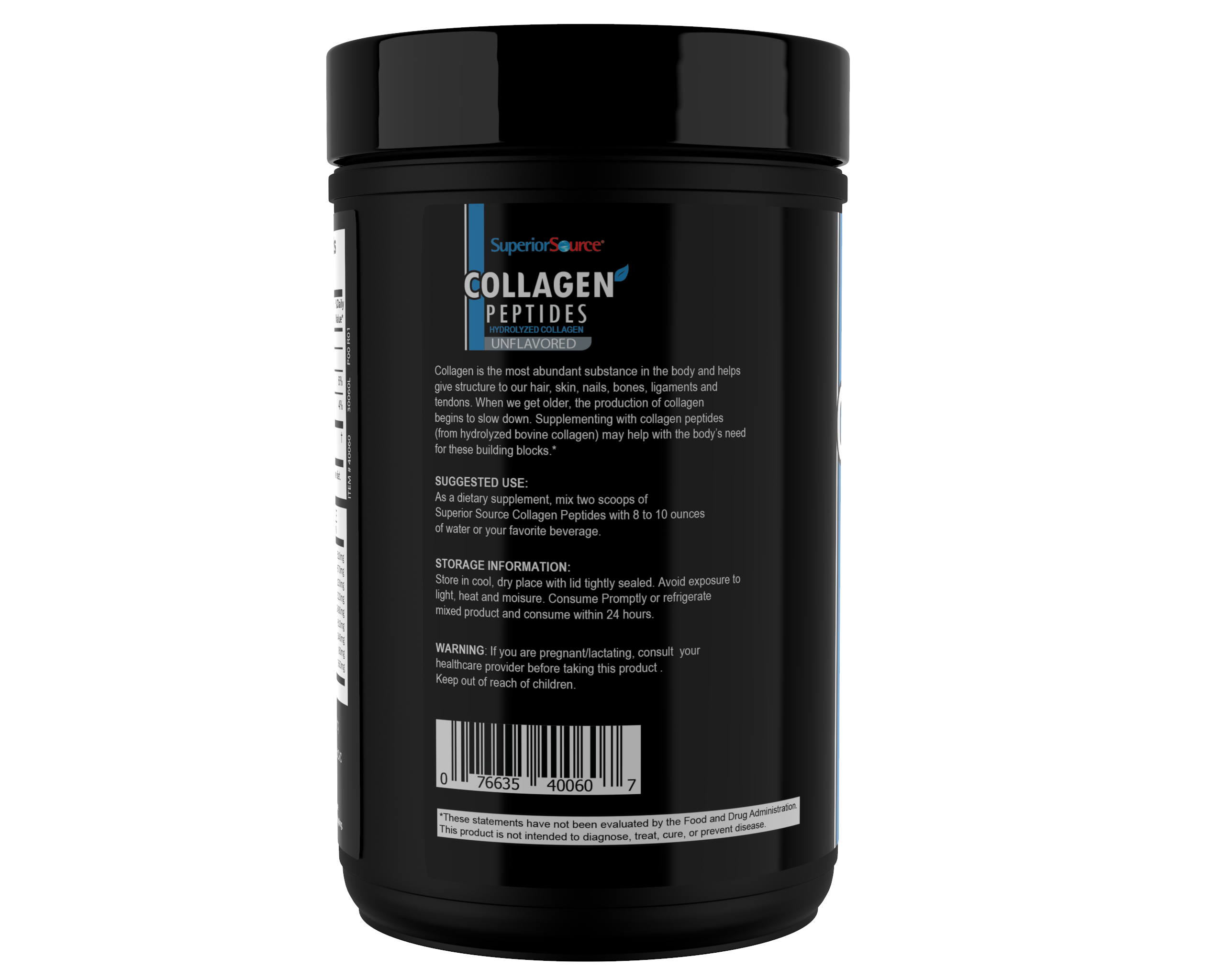 Superior Source Collagen Peptides Powder, Unflavored, 12.7 oz - High-quality Collagen Powder by Superior Source at BariatricPal Store