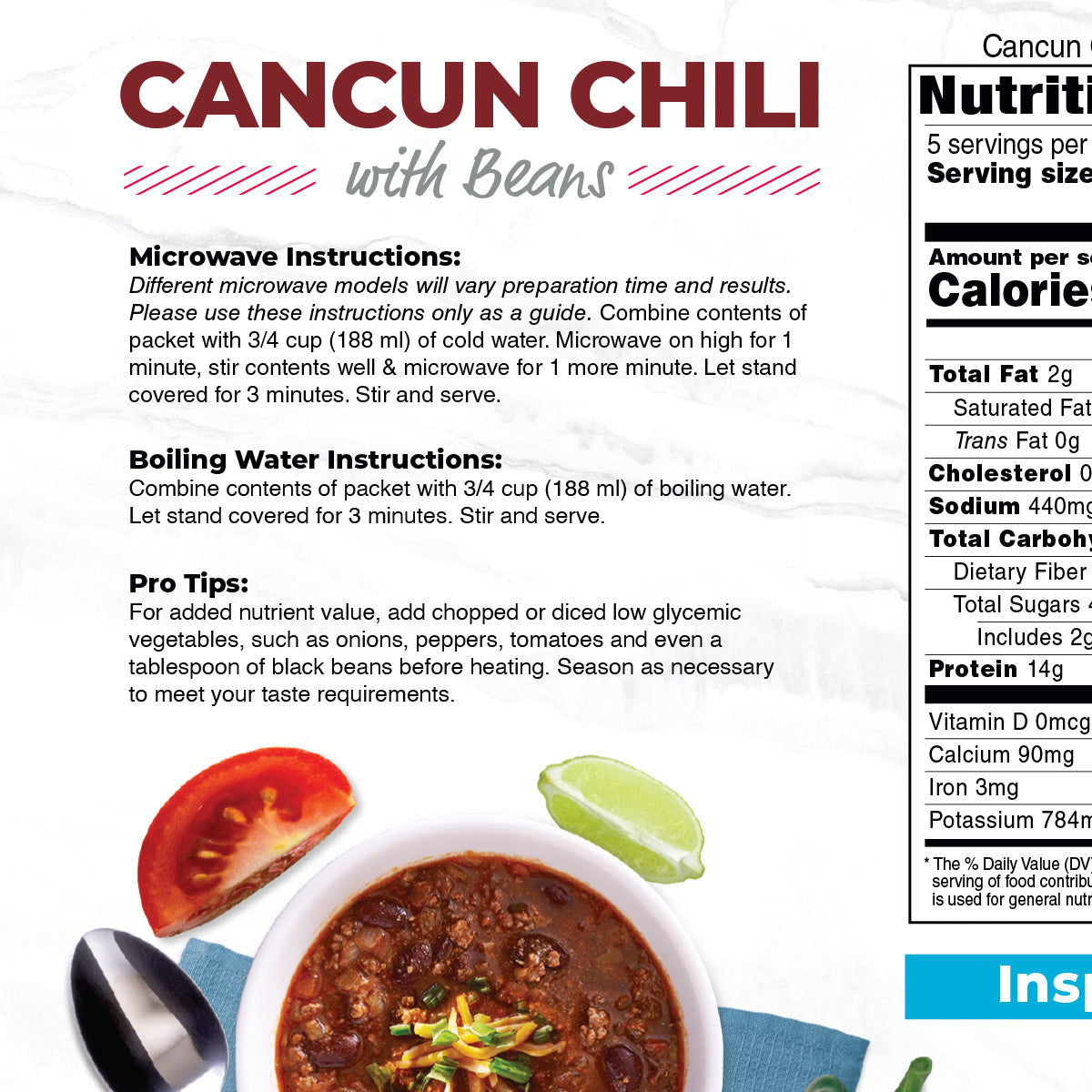 Inspire Cancun Chili - 14g Protein by Bariatric Eating - High-quality Hot Meals by Bariatric Eating at BariatricPal Store