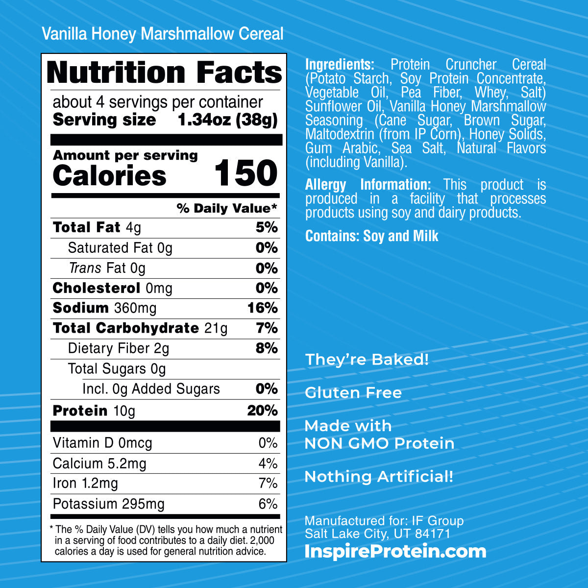 Inspire Protein Cereal Vanilla Honey Marshmallow 4-Pack by Bariatric Eating - High-quality Bars & Snacks by Bariatric Eating at BariatricPal Store