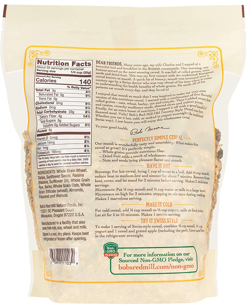 Bob's Red Mill Old Country Style Muesli 40 oz. - High-quality Baking Products by Bob's Red Mill at 