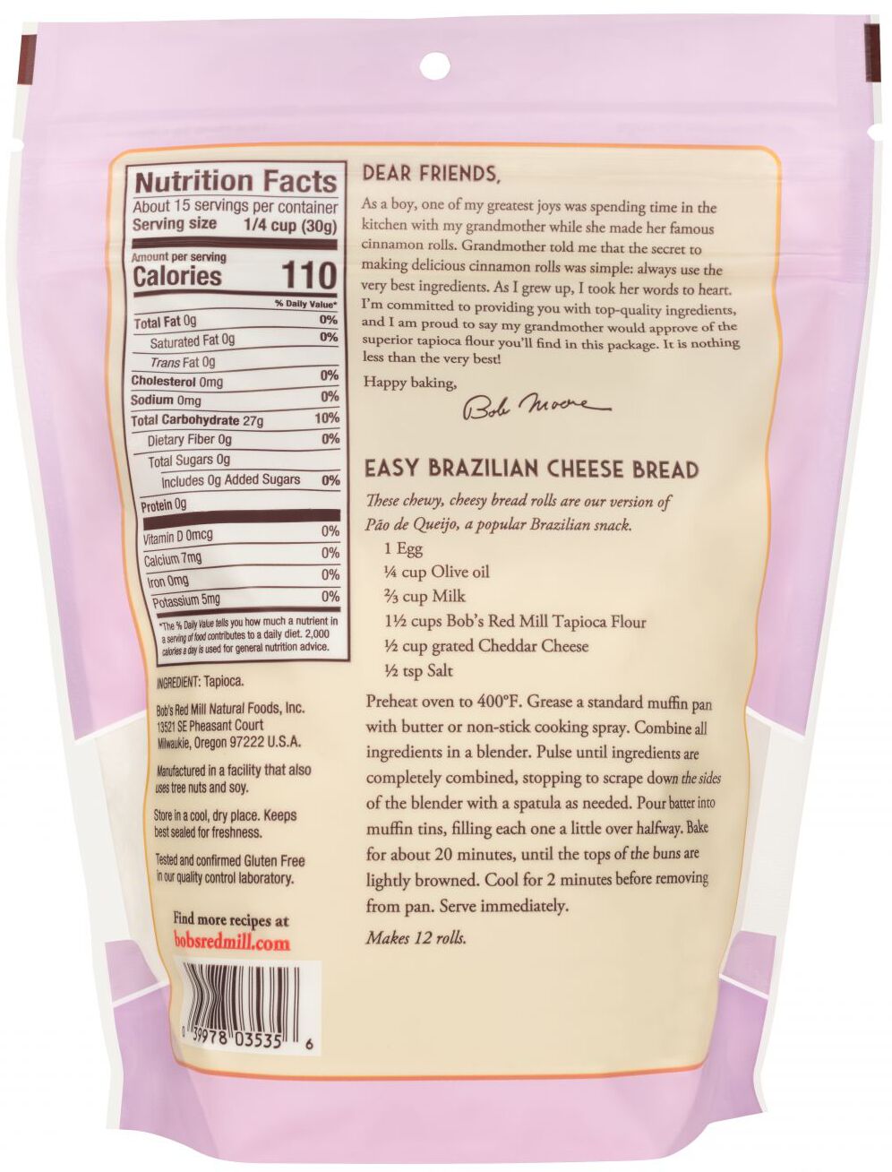 Bob's Red Mill Tapioca Flour 16 oz. - High-quality Baking Products by Bob's Red Mill at BariatricPal Store
