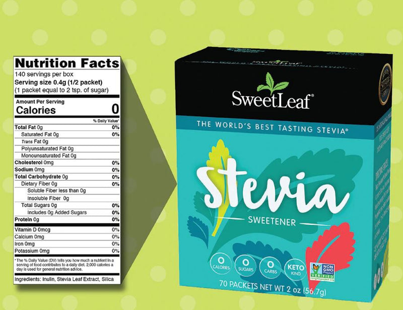 SweetLeaf Stevia Sweetener Packets 70 packets - High-quality Kosher by SweetLeaf at 