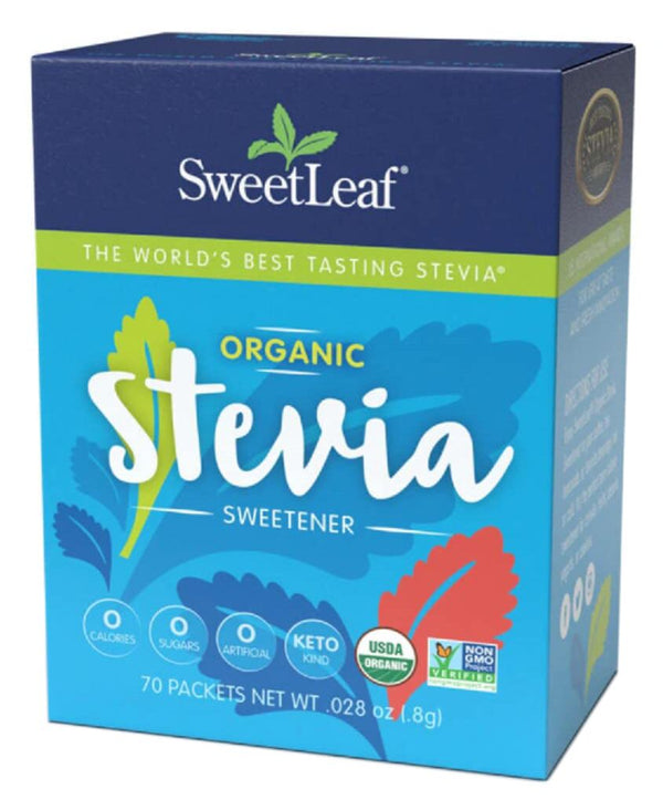 SweetLeaf Organic Stevia Sweetener Packets 70 packets - High-quality Kosher by SweetLeaf at 