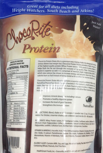 HealthSmart Sugar-Free ChocoRite Protein Shake Bags - High-quality Protein Powder by HealthSmart at BariatricPal Store