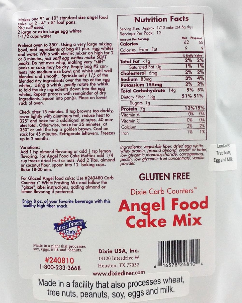 Dixie USA Carb Counters Angel Food Cake Mix 10.4 oz. - High-quality Baking Products by Dixie USA at 
