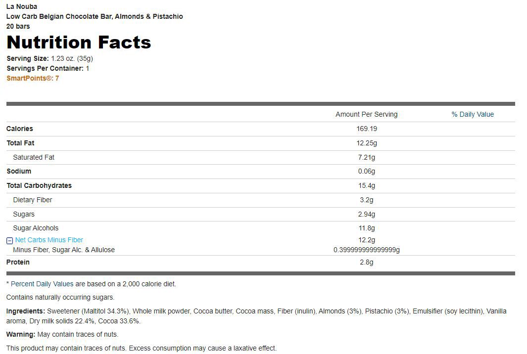#Flavor_Almonds & Pistachio #Size_20 bars