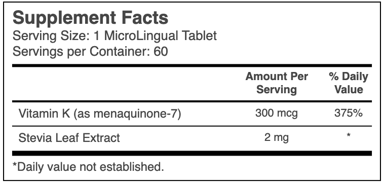 Superior Source Vitamin K2 300 MCG (MK-7) MicroLingual® Instant Dissolve Tablets - High-quality Vitamin K by Superior Source at 
