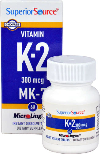 Superior Source Vitamin K2 300 MCG (MK-7) MicroLingual® Instant Dissolve Tablets - High-quality Vitamin K by Superior Source at 
