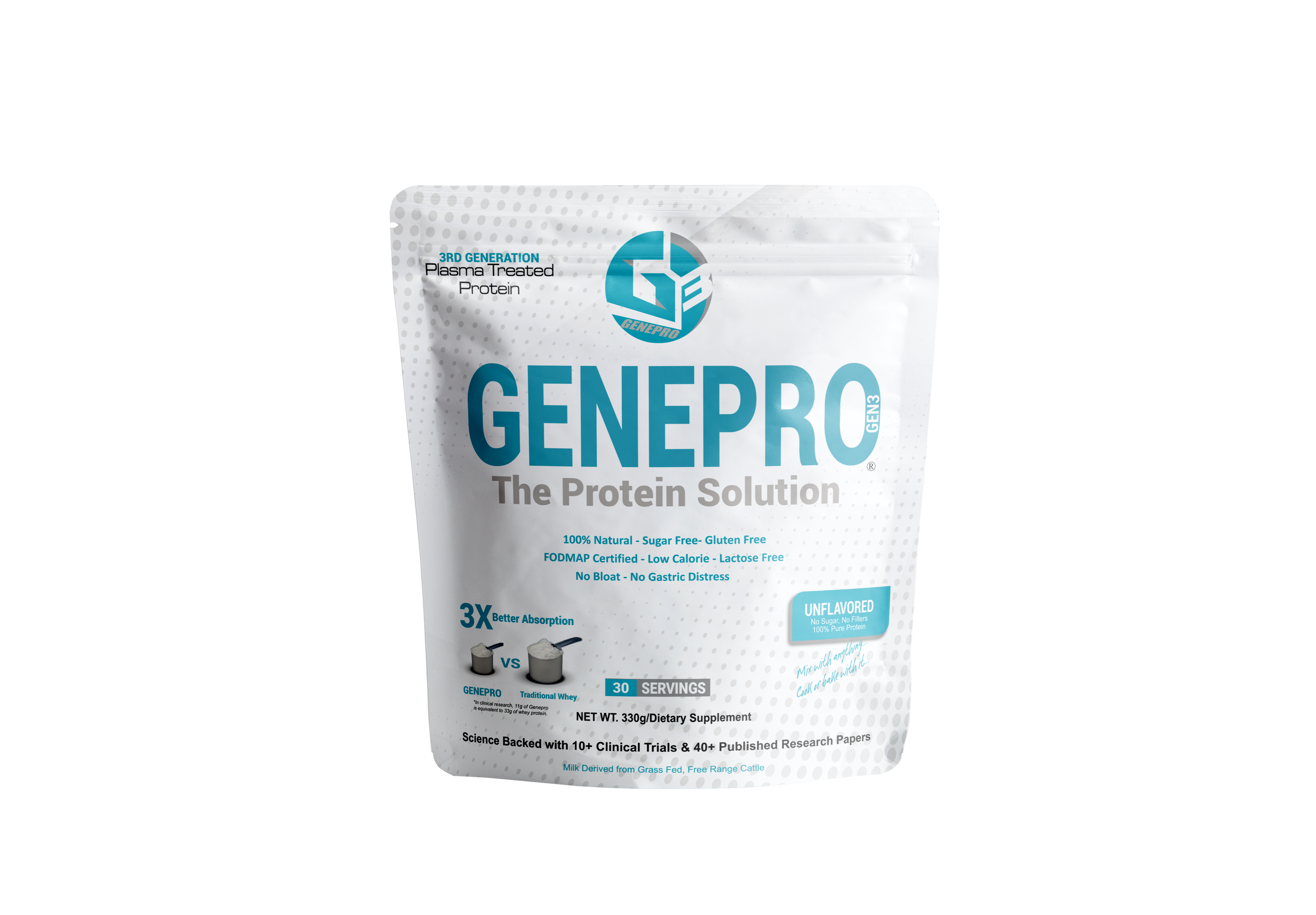GENEPRO Gen3 UNFLAVORED PROTEIN without Immunolin - High-quality Protein Powder by GenePro at 