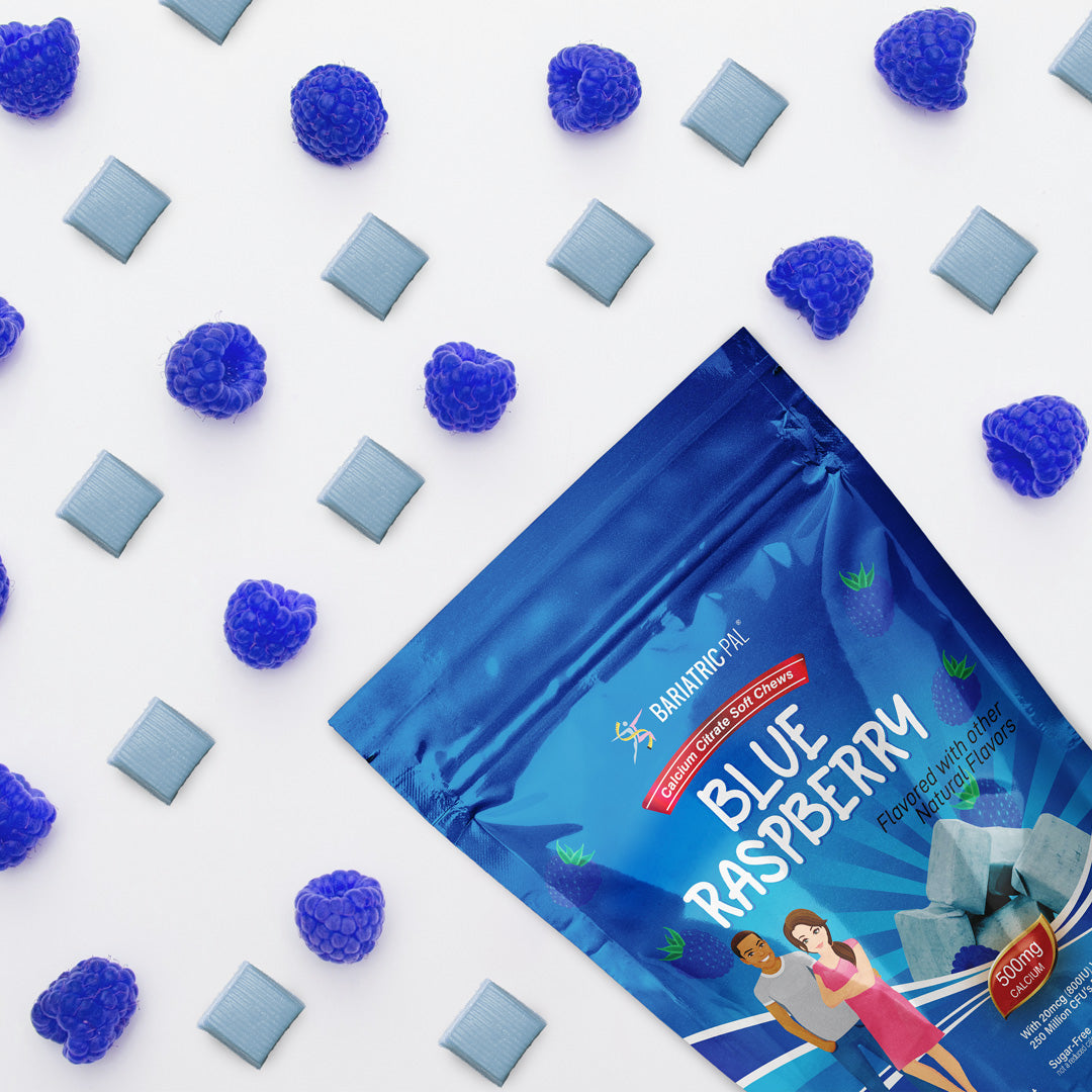 BariatricPal Sugar-Free Calcium Citrate Soft Chews 500mg with Probiotics - Blue Raspberry - High-quality Calcium by BariatricPal at BariatricPal Store