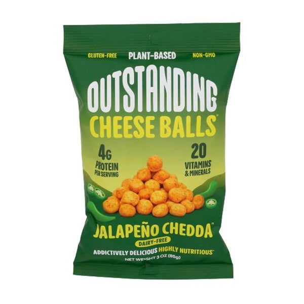 Cheese Balls by Outstanding Foods - Jalapeño Chedda (Plant Based & Dairy-Free!) - High-quality Cheese Snacks by Outstanding Foods at 