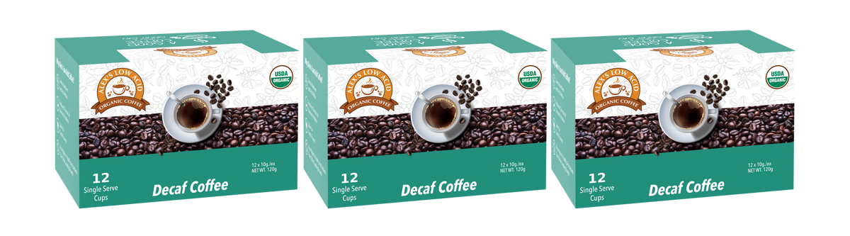 Alex's Low Acid Organic Coffee™ K-Cups - Decaf - High-quality Coffee by Alex's Low Acid Coffee at BariatricPal Store