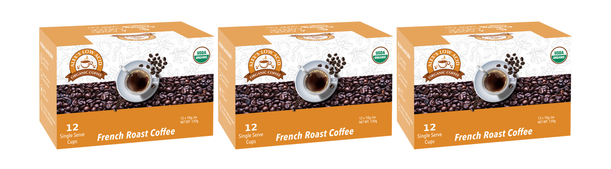 Alex's Low Acid Organic Coffee™ K-Cups - French Roast - High-quality Coffee by Alex's Low Acid Coffee at BariatricPal Store