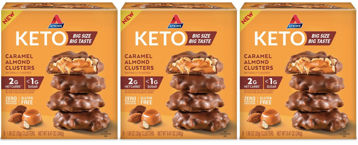 #Flavor_Caramel Almond Clusters #Size_3 Boxes