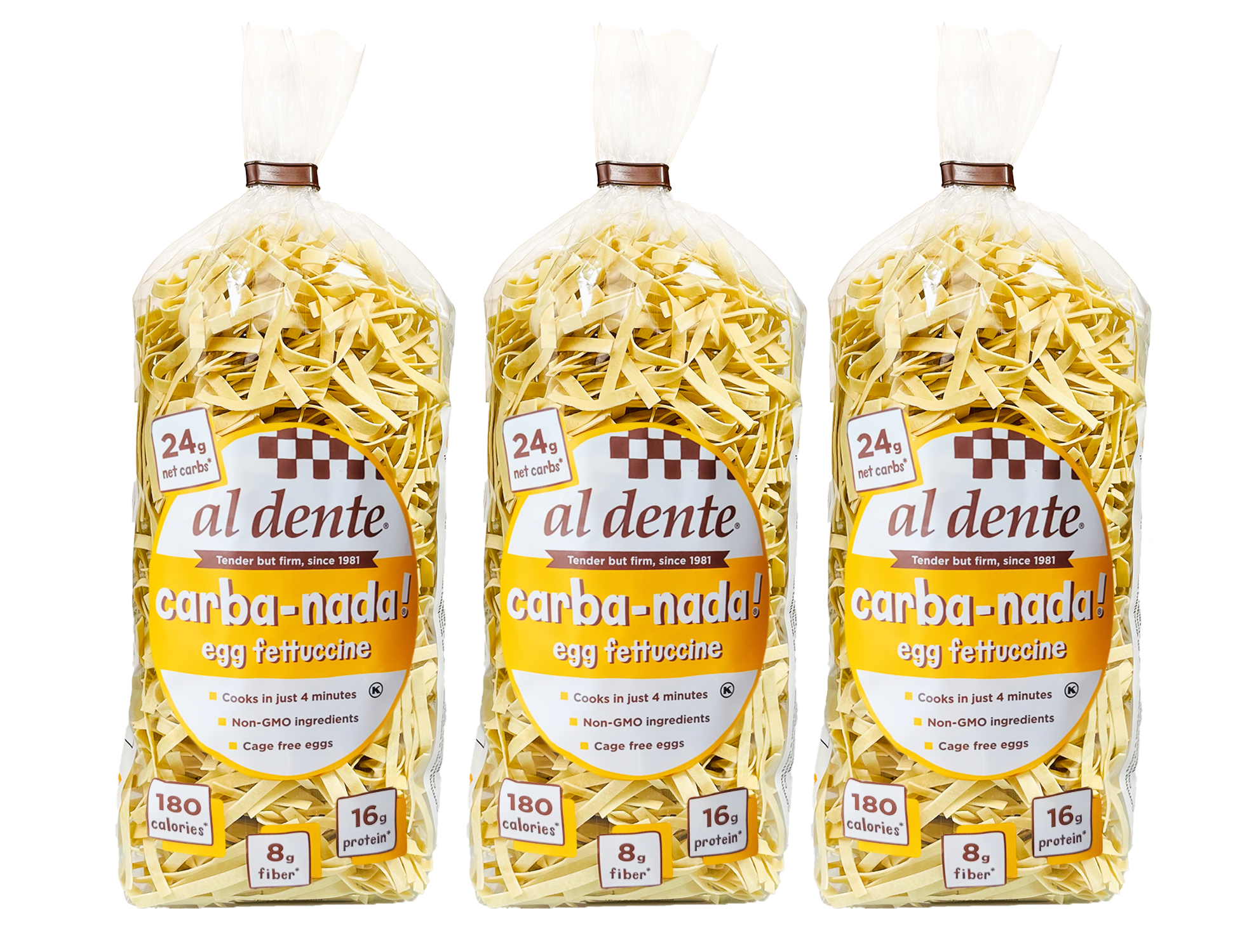 Carba-Nada Reduced Carb Pasta by Al Dente Pasta Company - Egg Fettuccine (10 oz) - High-quality Pasta by Carba-Nada at BariatricPal Store