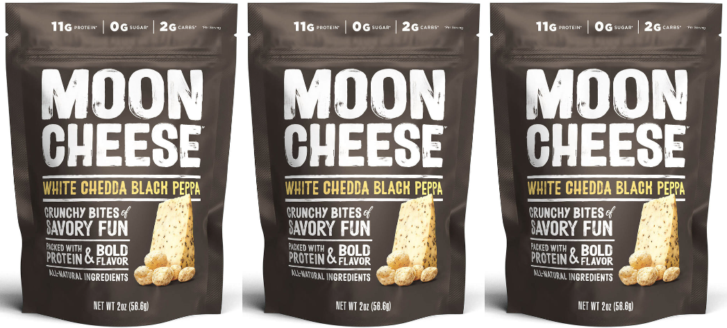 Moon Cheese (2oz.) - White Chedda Black Peppa - High-quality Cheese Snacks by Moon Cheese Snacks at BariatricPal Store