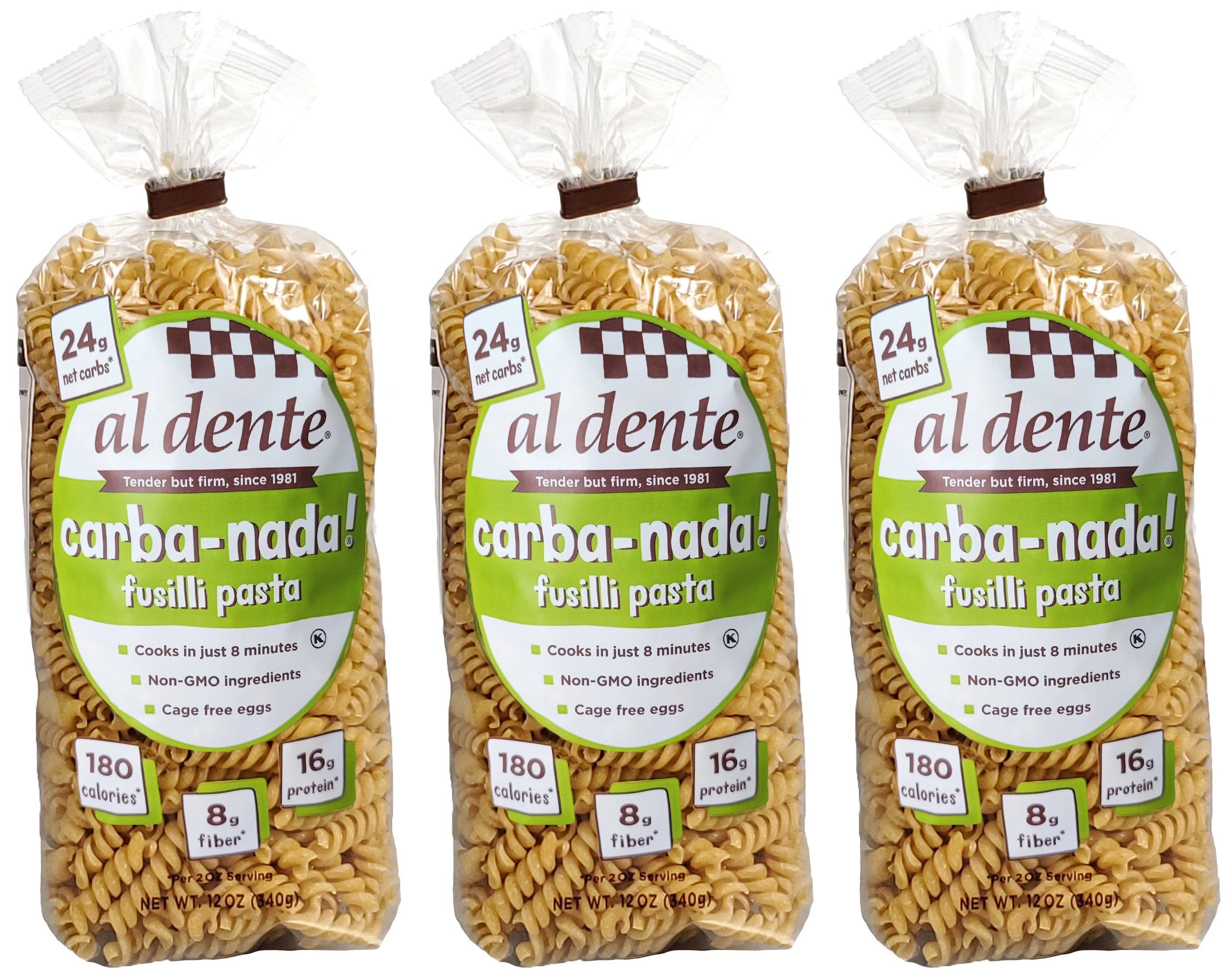 Carba-Nada Reduced Carb Pasta by Al Dente Pasta Company - Fusilli (12 oz) - High-quality Pasta by Carba-Nada at BariatricPal Store