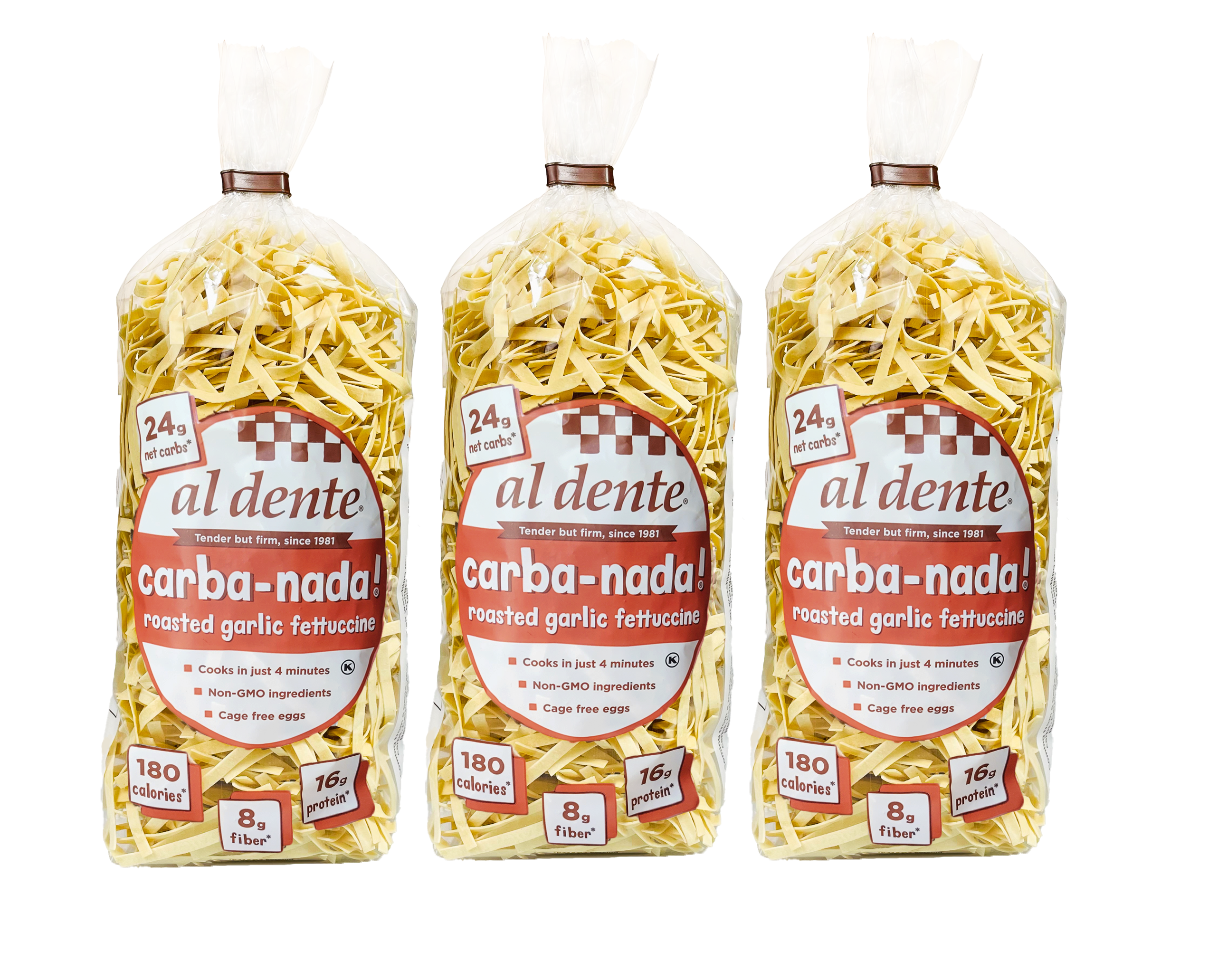 Carba-Nada Reduced Carb Pasta by Al Dente Pasta Company - Roasted Garlic Fettuccine (10 oz) - High-quality Pasta by Carba-Nada at BariatricPal Store