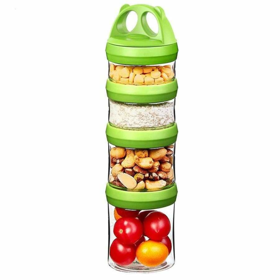 4 Compartment Twist Lock, Stackable, Leak-Proof, Food Storage, Snack Jars & Portion Control Lunch Box by BariatricPal - High-quality Lunch Box by BariatricPal at BariatricPal Store