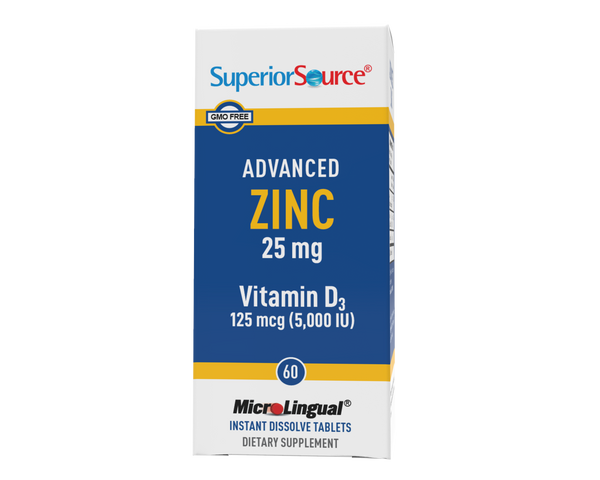 Superior Source Advanced Zinc 25mg with Vitamin D3 5,000IU MicroLingual® Instant Dissolve Tablets - High-quality Zinc by Superior Source at 