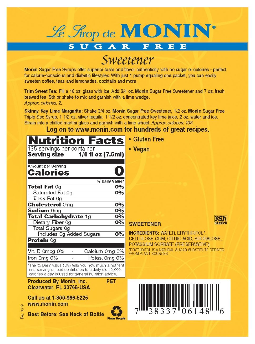 #Flavor_Unflavored Sweetener (plastic) #Size_1 liter