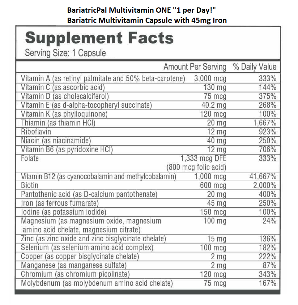 Gastric Sleeve Complete Bariatric Vitamin Pack by BariatricPal - Capsules - High-quality Vitamin Pack by BariatricPal at BariatricPal Store