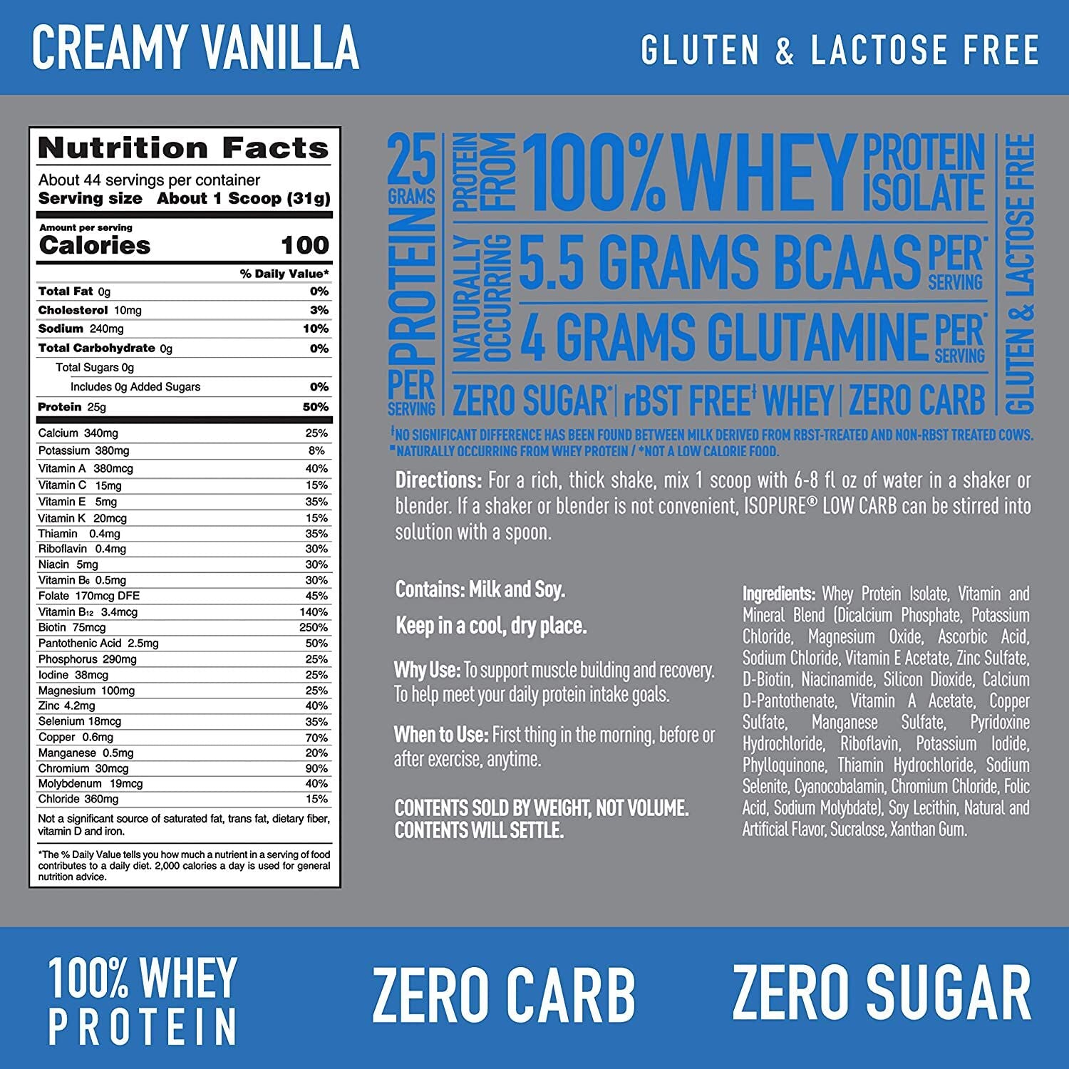 #Flavor_Creamy Vanilla - Zero Carb #Size_3 lb.
