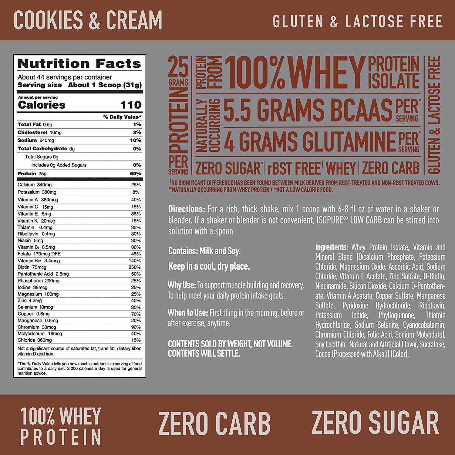 #Flavor_Cookies & Cream - Zero Carb #Size_3 lb.