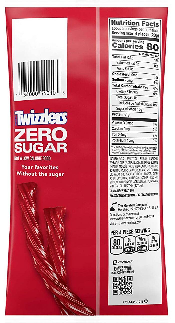 Hershey's Zero Sugar Twizzlers 5 oz. - High-quality Kosher by Hershey's at 