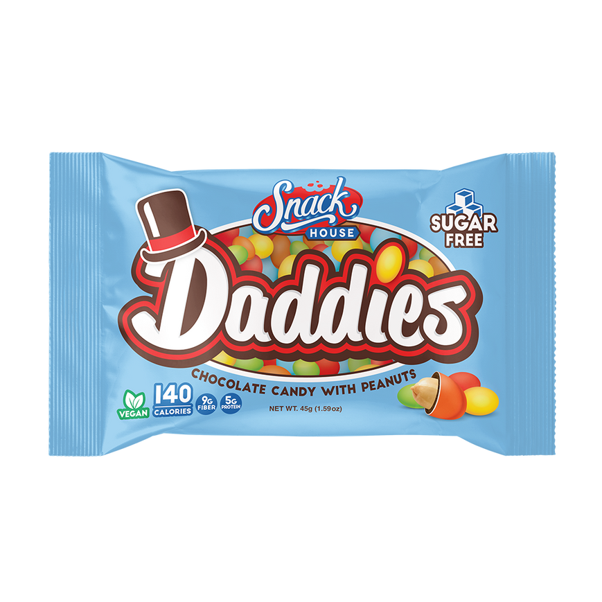 Snack House Daddies Sugar Free Chocolate Candy with Peanuts, 45g(1.59 oz) bag - High-quality Gluten Free by Snack House at BariatricPal Store