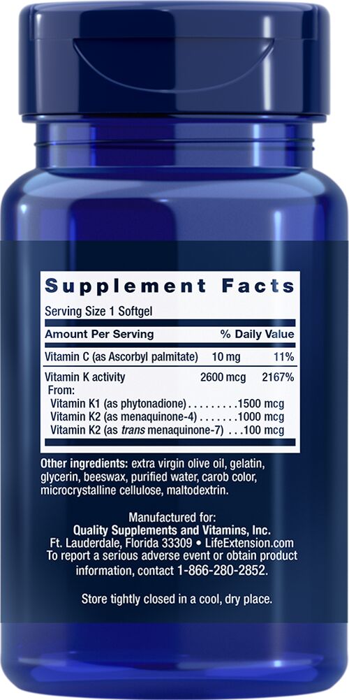 Life Extension Super K 90 softgels - High-quality Vitamins by Life Extension at BariatricPal Store